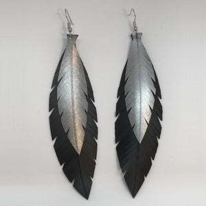 Large Double Feathered Silver Sparkle